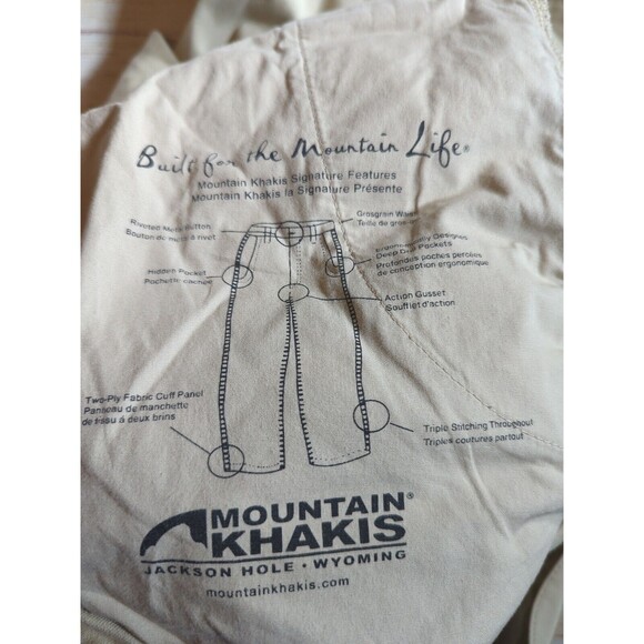 Mountain Khakis Men's 34x31 Jackson Hole Tan Classic Straight Leg Cotton Pants - Picture 8 of 8